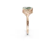 Pear-Shaped Bypass Solitaire Engagement Ring Setting for a Fancy Green Lab-Grown Diamond | Rose Gold