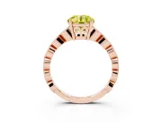 Round Milgrain Solitaire Engagement Ring Setting for a Fancy Yellow Lab-Grown Diamond | Rose Gold