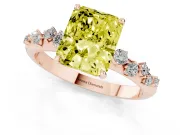 Radiant Cut Graduated Solitaire Engagement Ring Setting for a Fancy Yellow Lab-Grown Diamond | Rose Gold