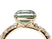 Asscher Cut Graduated Solitaire Engagement Ring Setting for a Fancy Green Lab-Grown Diamond | Yellow Gold