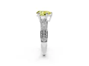 Pear-Shaped Three Row Pave Engagement Ring Setting for a Fancy Yellow Lab-Grown Diamond | White Gold