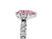 Pear-Shaped Pavé Solitaire Engagement Ring Setting for a Fancy Pink Lab-Grown Diamond | Sterling Silver