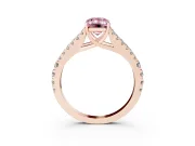 Emerald Cut Graduated Split Shank Engagement Ring Setting for a Fancy Pink Lab-Grown Diamond | Rose Gold