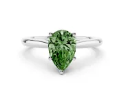 Pear-Shaped Cathedral Engagement Ring Setting for a Fancy Green Lab-Grown Diamond | Platinum