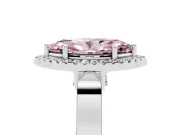 Marquise Pavé Halo Engagement Ring Setting for a Fancy Pink Lab-Grown Diamond | Platinum
