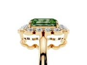 Emerald Cut Halo Engagement Ring Setting for a Fancy Green Lab-Grown Diamond | Yellow Gold - Design NV-24719