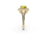 Princess Cut Halo Engagement Ring Setting for a Fancy Yellow Lab-Grown Diamond | Yellow Gold - Design NV-24799