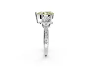 Pear-Shaped Three Stone Engagement Ring Setting for a Fancy Yellow Lab-Grown Diamond | Tapered Pave Band | Platinum