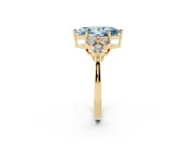Marquise Cluster Side Stone Engagement Ring Setting for a Fancy Blue Lab-Grown Diamond | Yellow Gold