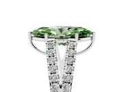 Marquise Graduated Split Shank Engagement Ring Setting for a Fancy Green Lab-Grown Diamond | Sterling Silver