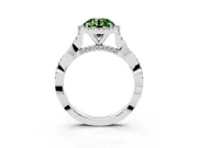 Round Twist Halo Engagement Ring Setting for a Fancy Green Lab-Grown Diamond | White Gold