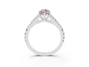 Marquise Graduated Split Shank Engagement Ring Setting for a Fancy Pink Lab-Grown Diamond | Sterling Silver