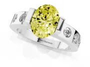 Oval Tension Style Engagement Ring Setting for a Fancy Yellow Lab-Grown Diamond | White Gold