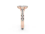 Marquise Cut Diamond Channel Set Solitaire Engagement Ring Set in Rose gold with Prong Setting