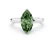 Marquise Tab Prong Solitaire Engagement Ring Setting for a Fancy Green Lab-Grown Diamond | Platinum