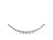 Round Lab-Grown Diamond Graduated Curved Bar Necklace | Shared Prongs | Yellow Gold