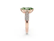Marquise Multi Row Pave Engagement Ring Setting for a Fancy Green Lab-Grown Diamond | Rose Gold