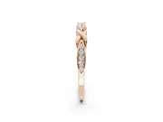 Round Lab-Grown Diamond Graduated Twisted Pavé Wedding Band | Marquise Motifs | Rose Gold