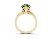 Round Tapered Solitaire Engagement Ring Setting for a Fancy Green Lab-Grown Diamond | Claw Prong Head | Yellow Gold