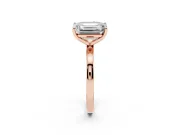 Radiant Cut and Emerald Cut Toi Moi Ring Set in Rose gold with Prong Setting
