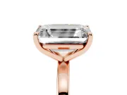 Fancy Yellow Radiant Cut and Emerald Cut Toi Moi Ring Set in Rose gold with Prong Setting