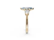 Marquise 3-Stone Engagement Ring Setting for a Fancy Blue Lab-Grown Diamond | Yellow Gold