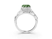 Heart-Shaped Leaf Bypass Engagement Ring Setting for a Fancy Green Lab-Grown Diamond | Platinum