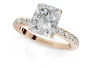Radiant Cut Hidden Halo Engagement Ring Setting | Rose Gold