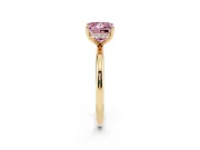 Princess Cut Hidden Halo Ring Setting for a Fancy Pink Lab-Grown Diamond | Yellow Gold