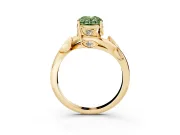 Oval Twisted Bypass Engagement Ring Setting for a Fancy Green Lab-Grown Diamond | Yellow Gold