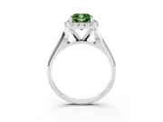 Cushion Cut Halo Engagement Ring Setting for a Fancy Green Lab-Grown Diamond | Square Profile Band | Platinum