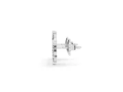Marquise Lab-Grown Diamond Six Petal Flower Stud Earrings | Beaded Middle | White Gold
