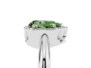 Pear-Shaped Halo Engagement Ring Setting for a Fancy Green Lab-Grown Diamond | Plain Band | Platinum