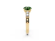Round Five Stone Engagement Ring Setting for a Fancy Green Lab-Grown Diamond | Yellow Gold