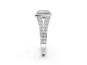 Princess Cut Halo Engagement Ring Setting for a Fancy Green Lab-Grown Diamond | Sterling Silver - Design NV-24520