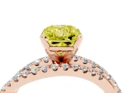Radiant Cut Twisted Pavé Engagement Ring Setting for a Fancy Yellow Lab-Grown Diamond | Rose Gold