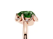 Heart-Shaped Petal Halo Engagement Ring Setting for a Fancy Green Lab-Grown Diamond | Rose Gold
