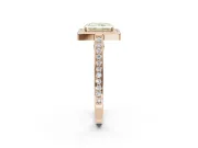 Radiant Cut Sectioned Halo Engagement Ring Setting for a Fancy Yellow Lab-Grown Diamond | Rose Gold