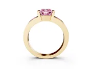 Cushion Cut Tension Style Engagement Ring Setting for a Fancy Pink Lab-Grown Diamond | Yellow Gold