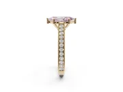 Marquise Vintage Engraved Pavé Engagement Ring Setting for a Fancy Pink Lab-Grown Diamond | Milgrain Edges | Yellow Gold