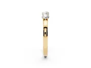 Round Diamond Four-Stone Band Set in Yellow gold with Prong Setting