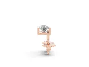 Round Lab-Grown Diamond Bar Set Solitaire Stud Earrings | Open Sides | Rose Gold