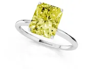 Radiant Cut Engagement Ring Setting for a Fancy Yellow Lab-Grown Diamond | Sterling Silver - Design NV-24609
