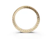Round Lab-Grown Diamond Milgrain Pavé Eternity Band | Carved Side Walls | Yellow Gold