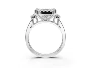 Asscher Cut Halo Side Cluster Engagement Ring Setting | Graduated Channel Band | Platinum