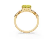 Radiant Cut Accented Engagement Ring Setting for a Fancy Yellow Lab-Grown Diamond | Yellow Gold