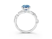 Round Twisted Vine Engagement Ring Setting for a Fancy Blue Lab-Grown Diamond | Sterling Silver