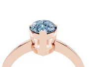Fancy Blue Marquise Cut Diamond Solitaire Ring Set in Rose gold with Prong Head and Smooth Polished Band