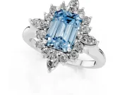 Emerald Cut Engagement Ring Setting for a Fancy Blue Lab-Grown Diamond | White Gold - Design NV-24790