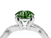 Round Twist Engagement Ring Setting for a Fancy Green Lab-Grown Diamond | Crossover Band | Platinum